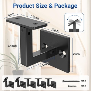 Kit di staffe per corrimano a parete quadrata <span class=keywords><strong>regolabili</strong></span> in metallo resistente staffe girevoli a mano per staffa triangolare per scale - Product Image 2