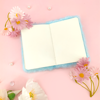 Journal Cartoon Animal Mini Carnet en peluche Journal avec porte-clés suspendu pour les enfants