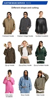 Sudadera con Capucha para Hombre, 100% Algodón, 400gsm, Talla Grande, Hombros Caídos, Lisa, con Logotipo Personalizado, Impresión Personalizada