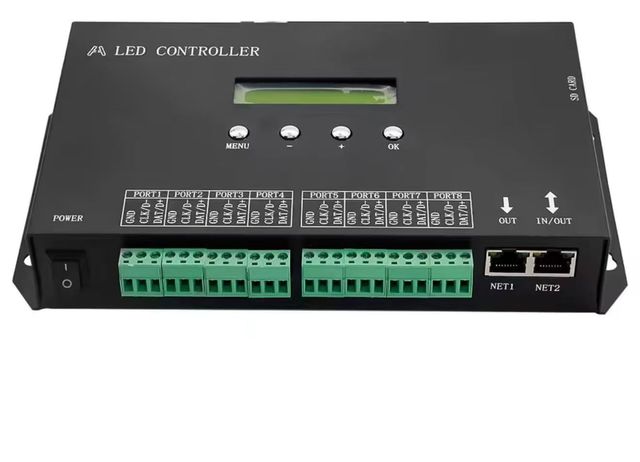 SD Card FAT SPI TTL Pixel 8outports Address H807SA LED Slave Artnet Protocol Controller Metal 6A
