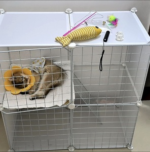 Casa para Gatos <span class=keywords><strong>de</strong></span> Dos Pisos con Arenero, Jaula Grande para Gatos <span class=keywords><strong>de</strong></span> Interior, Mueble para Gatos para Uso Doméstico, Jaulas y Casas para Mascotas - Product Image 3