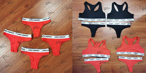 Set Personalizzato di Reggiseno Sportivo e <span class=keywords><strong>Perizoma</strong></span>, Design Semplice, Basso MOQ, <span class=keywords><strong>Fascia</strong></span> in Vita, Set Sportivo Europeo Due Pezzi, Set Mutandine e <span class=keywords><strong>Perizoma</strong></span> da Donna - Product Image 5