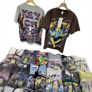 T-shirt da uomo estiva oversize in cotone pesante 300g di alta qualità, a maniche corte, stile streetwear con stampa cartoon, vestibilità ampia - Product Image 1