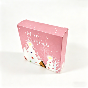 Cajas de Regalo Navideñas, Cajas de Papel con Diseño de <span class=keywords><strong>Pueblo</strong></span> Invernal Rosa para Regalos Navideños - Product Image 2