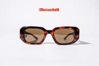 Lunettes de soleil Mazzucchelli de marque, en acétate biseauté, style havana, monture rectangulaire de luxe, écaille de tortue, pour homme, Oculos De Sol Masculi