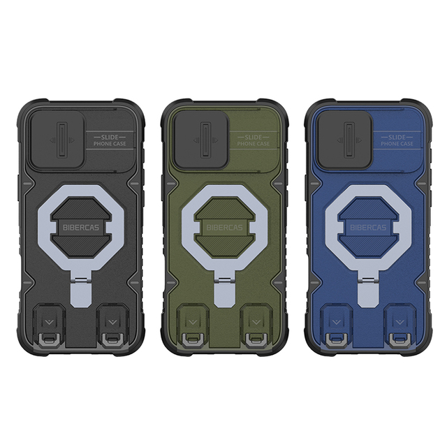 Fashionable Shock Resistant Heavy-Armor Protective Phone Case with Durable Camera Cover for iPhone 14 15 16 17 Pro Max