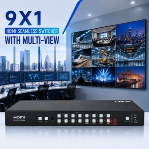 ตัวสลับสัญญาณ <span class=keywords><strong>HDMI</strong></span> แบบมัลติวิวเวอร์ 4K 9x1 รองรับ IR RS-232 <span class=keywords><strong>LAN</strong></span> หรือ Web GUI พร้อมเอาต์พุตเสียงแบบอนาล็อกและ HDCP 1.4 - Product Image 1