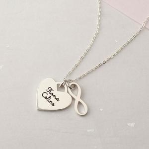 Gioielli coreani in acciaio inossidabile <span class=keywords><strong>collana</strong></span> placcata oro 18k ciondolo cuore personalizzato e ciondolo <span class=keywords><strong>infinito</strong></span> nome inciso <span class=keywords><strong>collana</strong></span> - Product Image 3