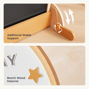<span class=keywords><strong>Pizarra</strong></span> Magnética de Doble Cara para Niños Pequeños, <span class=keywords><strong>Pizarra</strong></span> Blanca, Caballete de Arte con Soporte de Arco de Madera, Área de Escritura de 22x405 Pulgadas, Letras de <span class=keywords><strong>Animales</strong></span> - Product Image 4