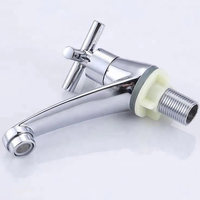 Robinet de lavabo moderne en alliage de zinc chromé à eau froide, monocommande, à poser sur le plan, avec cartouche en laiton, pour villas et hôtels