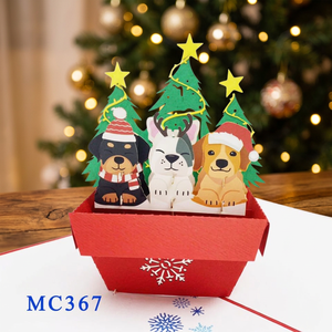 Tarjeta Pop-up 3D Hecha a Mano, Diseño de Animales Personalizado, Decoración Navideña para el Hogar, Regalos de Papel Estilo Romántico, Hanói - Product Image 1