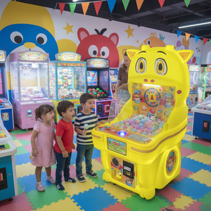 Máquina de Juego Arcade FEZA con Monedas, Pelota Saltarina en Forma de Gato Amarillo de Plástico, con Luces Intermitentes para Niños de 3+ Años, en Inglés - Product Image 3