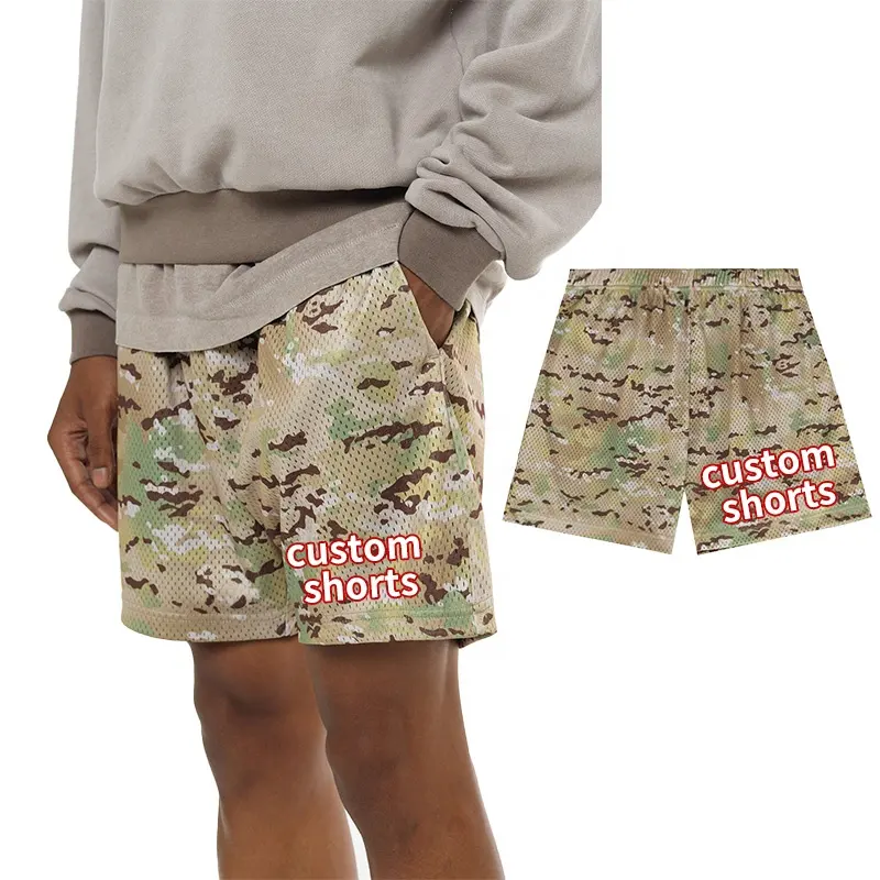 Pantalones cortos de malla personalizados para hombre, de lujo, doble capa, 5 pulgadas, baloncesto, gimnasio, sudor, Unisex
