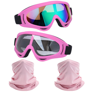 Masque de moto vert rose avec cagoule, lunettes de protection pour moto tout-terrain, motocross, VTT, course et <span class=keywords><strong>ski</strong></span> pour hommes, femmes et jeunes - Product Image 5