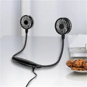 Mini Portable USB Rechargeable Built In 2600mAh 360 Degree Rotation Hand-Free Personal Neck Fan