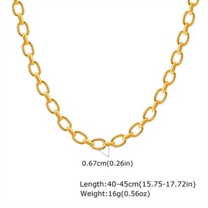Vente en gros de collier et bracelet double en acier inoxydable plaqué or 18 carats, chaîne cubaine personnalisée - Product Image 6
