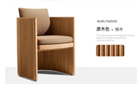 Fauteuil lounge en chêne massif, chaise d'appoint moderne, canapé individuel rembourré, mobilier hôtelier pour hôtel, villa, hall d'entrée, salle de lecture