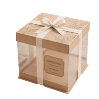 Boîte à gâteau personnalisable en forme de sac à main, recyclable, avec fenêtre transparente, emballage portable en papier, finition mate et estampage