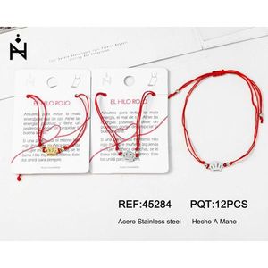 Chaîne de cheville en acier inoxydable Nz Crown El Hilo Rojo, cadeau religieux unisexe - Product Image 1