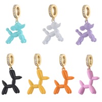 Pendentif chiot effet peinture colorée tendance, accessoires de collier chien ballon DIY, bijoux pour femmes