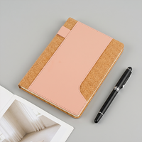 Kit cadeau de bureau durable, ensemble stylo et agenda en bois, couverture en cuir PU