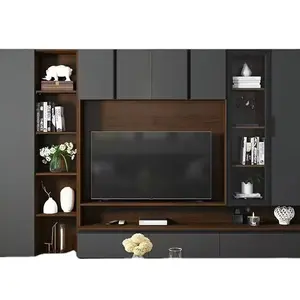 Móveis em MDF para sala de estar, armário de TV, mesa de mesa, suporte de TV de estilo moderno e mesa de centro de 2,0 metros