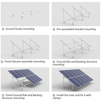 Supports de montage au sol pour panneaux solaires en aluminium, structure de support PV