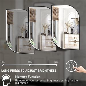 <span class=keywords><strong>Miroir</strong></span> de salle de bain LED vintage minimaliste moderne avec halo frontal et commande tactile pour coiffeuse, hôtel, salle de maquillage, chambre à coucher - Vente en gros - Product Image 2