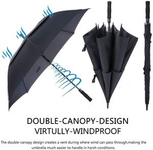 Automatic Open 62 68 72 Inch Minimalist Extra-<b>Large</b> Oversize Double Canopy Golf <b>Umbrella</b> Vented Windproof Waterproof Promotional - Product Image 2