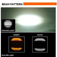 Feux de travail LED ronds de 9 pouces, homologués ECE, ambre, DRL, éclairage de conduite supplémentaire, IP68, 12V 24V, pour 4x4, camion, SUV, tracteur
