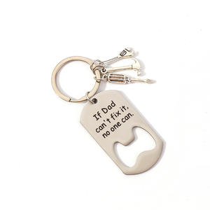 พวงกุญแจสแตนเลสทันสมัยที่มี "พ่อพ่อพ่อลุงปู่ไม่สามารถแก้ไขได้ไม่มีใครสามารถ" เปิดขวดสำหรับพ่อ - Product Image 5