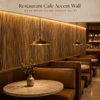 Panneau mural en bois rainuré, bois massif sculpté, rainures verticales, texture ondulée, revêtement en bois naturel pour restaurant, spa, mur TV