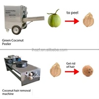 Machine à peler et à décortiquer les noix de coco pour ligne de traitement commerciale des noix de coco