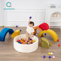 Asweets Safe Daily Play Confortable Home Plush Support résilient Velvet Touch Baby Round Foam Ball Pit with Balls