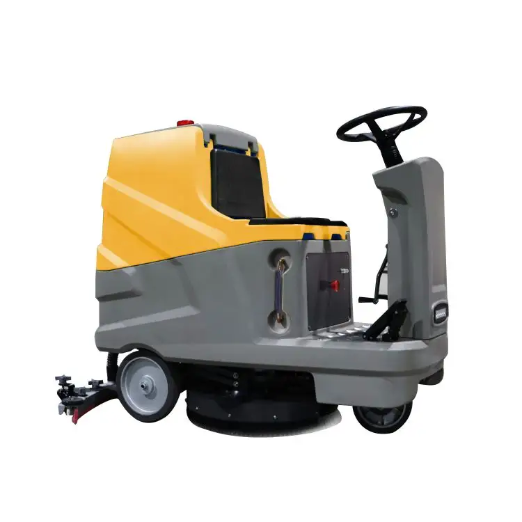 Cordless Battery Powered Ride On Electric Concrete Tile Floor Washing Cleaner Machine For Garage Warehouse Factory