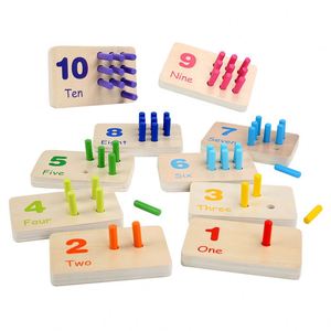 Tablero de Conteo de Madera para Preescolar, Bloques de Números de Madera Montessori para Niños Pequeños - Product Image 1