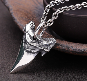 Collar con Colgante de Diente de Tiburón Geométrico de Plata de Ley S925, Unisex, Estilo Vintage, Cultura Urbana, Colgantes de Animales, Dijes Finos - Product Image 6