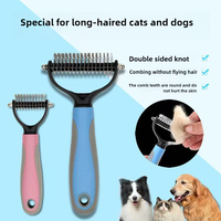 Brosse à cheveux Elecpet pour chien Peigne pour chat Brosses de toilettage Double face FurTool Remove Lâche Stray Hair Mat Démêlant Peigne