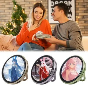 Nouveau badge électronique intelligent IA 2026, écran tactile 1,85 pouces, contrôle via application Bluetooth, badge nominatif dynamique à thème anime - Product Image 1
