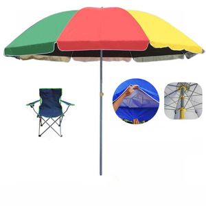 Fabricant en gros Promotion Portable 2m peint à la main arc-en-ciel coloré Extra Large <span class=keywords><strong>Parasol</strong></span> <span class=keywords><strong>de</strong></span> <span class=keywords><strong>plage</strong></span> <span class=keywords><strong>et</strong></span> <span class=keywords><strong>chaise</strong></span> - Product Image 5