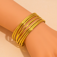 Brazalete Circular de Acero Inoxidable Chapado en Oro para Mujer, GOODLUCK, Joyería de Moda de Lujo, Resistente al Deslustre