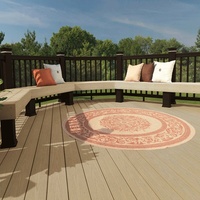 Planches de terrasse en bois composite plastique (WPC) pour extérieur, jardin, patio, terrasse creuse