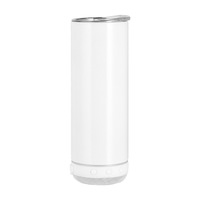 20oz En Acier Inoxydable Droite Sublimation Blancs dent Bleue Haut-Parleur Gobelet Sublimation Musique Tasse Avec Couvercles