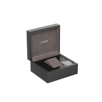 Boîte à montre en cuir gris de luxe Tancy, design personnalisé avec logo, intérieur en bois de qualité supérieure, forme rectangulaire, étanche