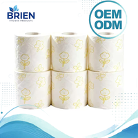 Rouleaux de papier toilette économiques à âme creuse en pâte de bois pour la maison et la salle de bain, vente en gros