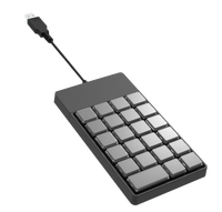 Nouveau clavier POS programmable en membrane plastique HENGYU S24B avec interface USB-C pour utilisation sur ordinateur de bureau, 24 touches
