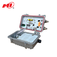 Mini receptor de fibra exterior de 2 puertos Nodo óptico AC220V AGC CATV 2 salidas FTTB Equipo de interior