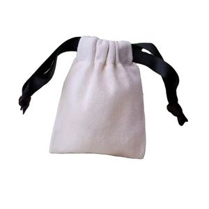 Pochette d'emballage en coton sergé de haute qualité 7*9cm, pochette à bijoux avec cordon en coton noir - Product Image 1