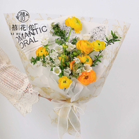 Kertas Pembungkus Bunga Seri Xihuanong Nuosha Rose Garden, Plastik Tahan Air Lembaran Buket DIY Grosir Perlengkapan Florist