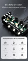 Cargador de Coche Inalámbrico Superrápido con Pantalla Digital y Tres Tomas para Encendedor de Cigarrillos para iPhone, Samsung, Android, 12-24V